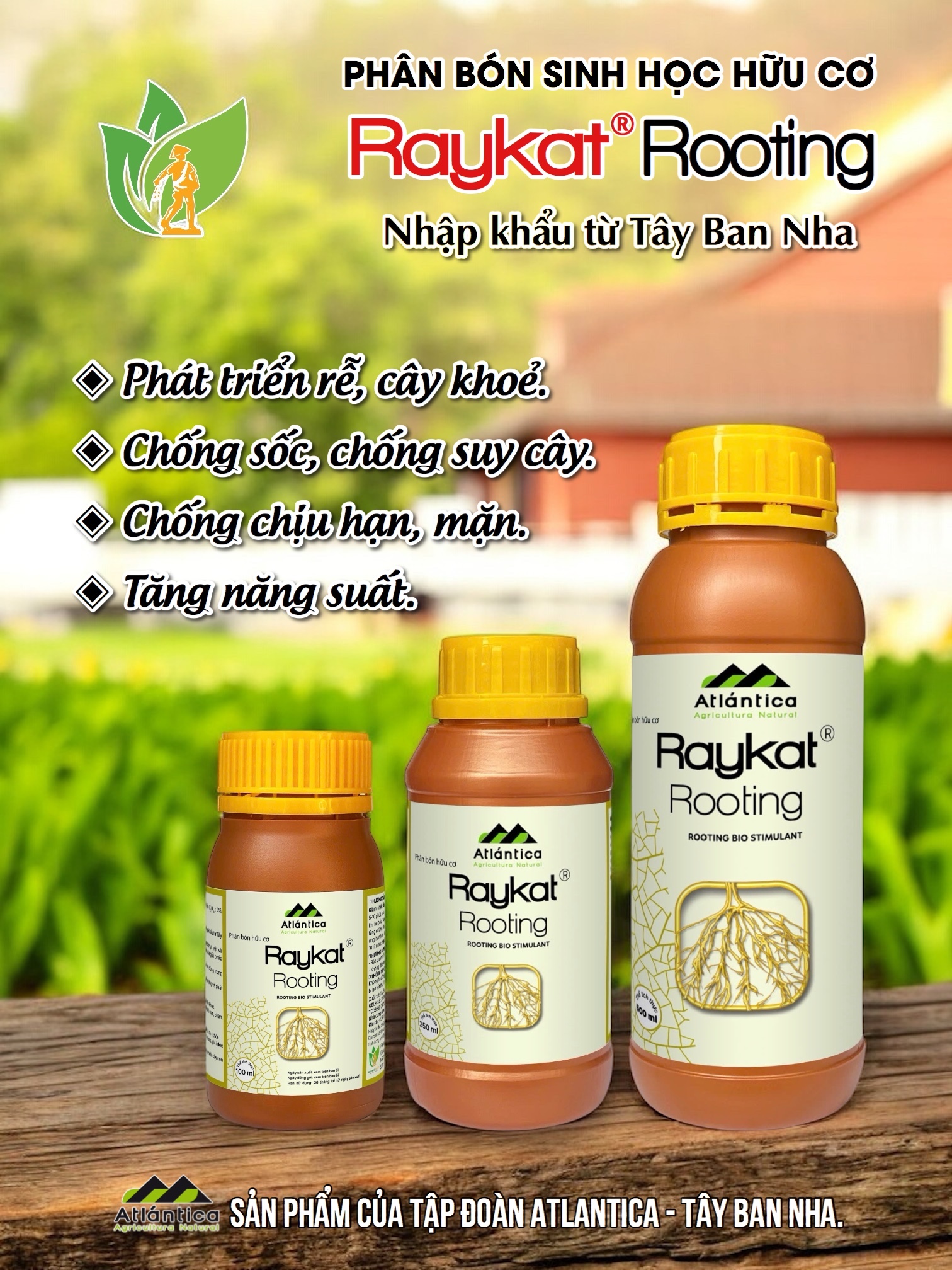 Phân bón sinh học hữu cơ Raykat Rooting - Chai 500ml